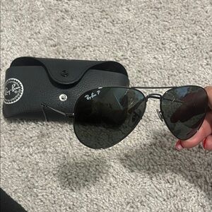 Ray-Ban Dark Aviator Sunglasses with Case